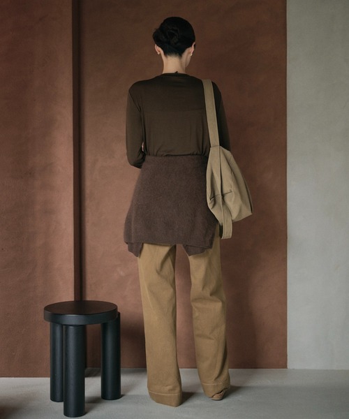 LAULEN(ローレン)の「sheer mellow lock stitch cut sew /シアーメロウカットソー(Tシャツ/カットソー・レディース・パープル/ブラウン/グレー/カーキ/ホワイト/ライトグリーン/ベージュ・FREE)」の13枚目の写真