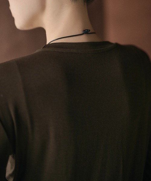 LAULEN(ローレン)の「sheer mellow lock stitch cut sew /シアーメロウカットソー(Tシャツ/カットソー・レディース・パープル/ブラウン/グレー/カーキ/ホワイト/ライトグリーン/ベージュ・FREE)」の19枚目の写真