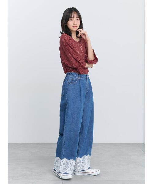 Samansa Mos2(サマンサ モスモス)の「花ジャガード袖フリルプルオーバー(Tシャツ/カットソー・レディース・ブラック/アイボリー/バーガンディー・F)」の22枚目の写真