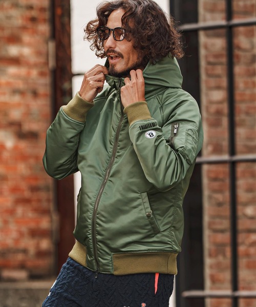 felkod(フィルコッド)の「mj11984- Muta ACANTHUS Hooded MA1 MA-1フードブルゾン(F26F010)(MA-1・メンズ・カーキ/ブラック・S/L/M/XL)」の4枚目の写真