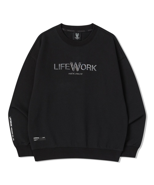 LIFE WORK(ライフワーク)の「シルバーロゴレタリングスウェット(スウェット・レディース・アイボリー/ブラック・M/L)」の2枚目の写真