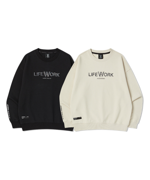 LIFE WORK(ライフワーク)の「シルバーロゴレタリングスウェット(スウェット・レディース・アイボリー/ブラック・M/L)」の3枚目の写真