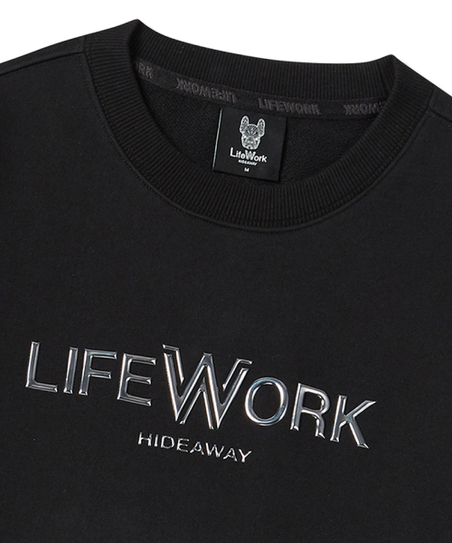 LIFE WORK(ライフワーク)の「シルバーロゴレタリングスウェット(スウェット・レディース・アイボリー/ブラック・M/L)」の4枚目の写真