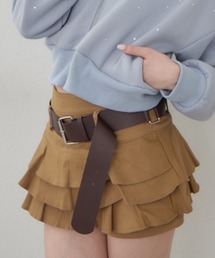 ベルト付ティアードミニスカート