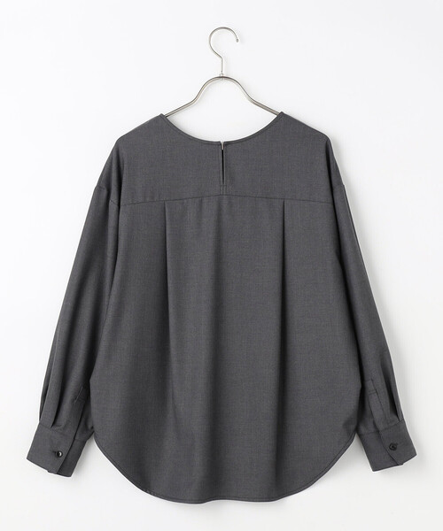 COMME CA ISM(コムサイズム)の「ウールライクツイル シャツブラウス/セットアップ対応(シャツ/ブラウス・レディース・ベージュ/チャコール・L/M)」の16枚目の写真