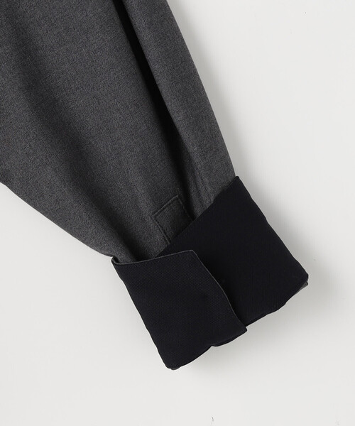 COMME CA ISM(コムサイズム)の「ウールライクツイル シャツブラウス/セットアップ対応(シャツ/ブラウス・レディース・ベージュ/チャコール・L/M)」の8枚目の写真