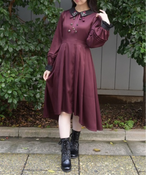 axes femme(アクシーズファム)の「W釦フィッシュテールワンピース(ワンピース・レディース・ダークグリーン/ネイビー/ワイン・MEDIUM)」の1枚目の写真