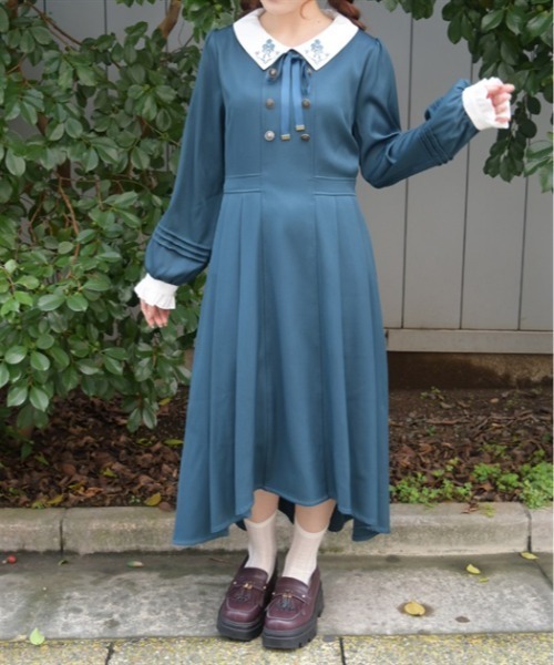 axes femme(アクシーズファム)の「W釦フィッシュテールワンピース(ワンピース・レディース・ダークグリーン/ネイビー/ワイン・MEDIUM)」の10枚目の写真