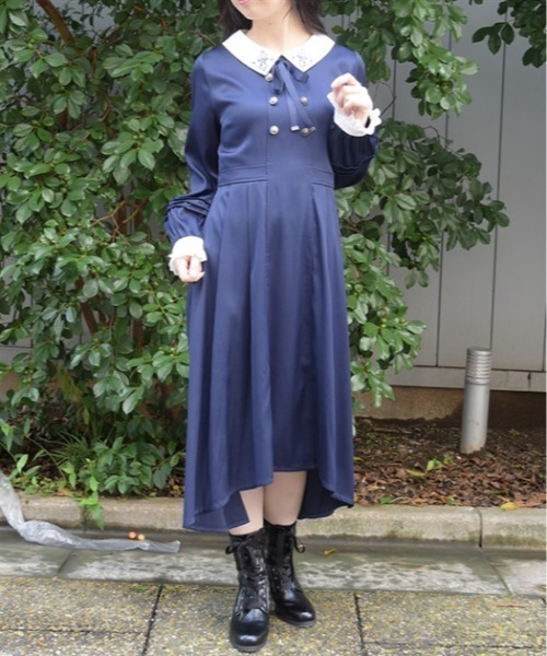 axes femme(アクシーズファム)の「W釦フィッシュテールワンピース(ワンピース・レディース・ダークグリーン/ネイビー/ワイン・MEDIUM)」の8枚目の写真