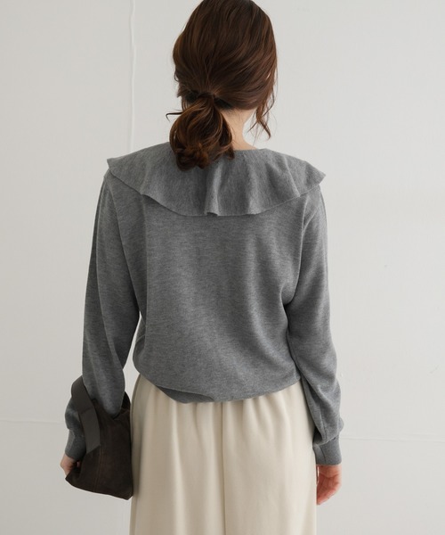 URBAN RESEARCH Sonny Label(アーバンリサーチサニーレーベル)の「ラッフルフリルニットプルオーバー(ニット/セーター・レディース・グレー/ネイビー/レッド・FREE)」の7枚目の写真