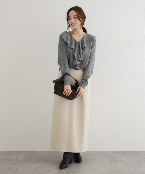 URBAN RESEARCH Sonny Label(アーバンリサーチサニーレーベル)の「ラッフルフリルニットプルオーバー(ニット/セーター・レディース・グレー/ネイビー/レッド・FREE)」の9枚目の写真