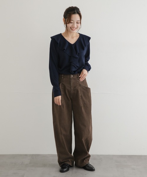 URBAN RESEARCH Sonny Label(アーバンリサーチサニーレーベル)の「ラッフルフリルニットプルオーバー(ニット/セーター・レディース・グレー/ネイビー/レッド・FREE)」の15枚目の写真