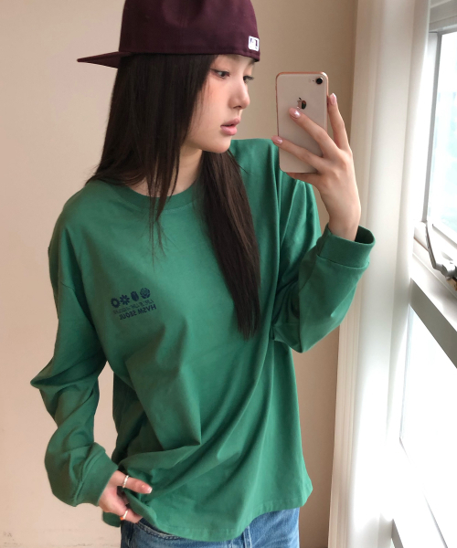 HAVISM(ヘビズム)の「NAME CARD 長袖Tシャツ(グリーン)(Tシャツ/カットソー・レディース・その他・FREE)」の2枚目の写真