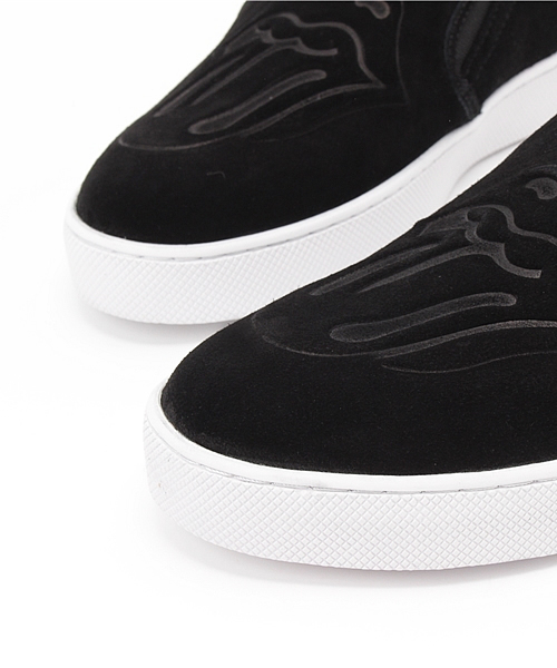 JACKROSE（ジャックローズ）の「The Rolling Stones×JACKROSEスウェードレザースリップオン（スリッポン・メンズ・ブラック・M/L）」の5枚目の写真