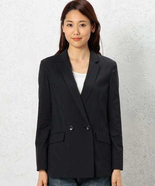 green label relaxing（グリーンレーベルリラクシング）の「RF CU/C/P KRS W/LONG ジャケット◆（テーラードジャケット・レディース・ライトグレー/ネイビー・38/40）」の12枚目の写真