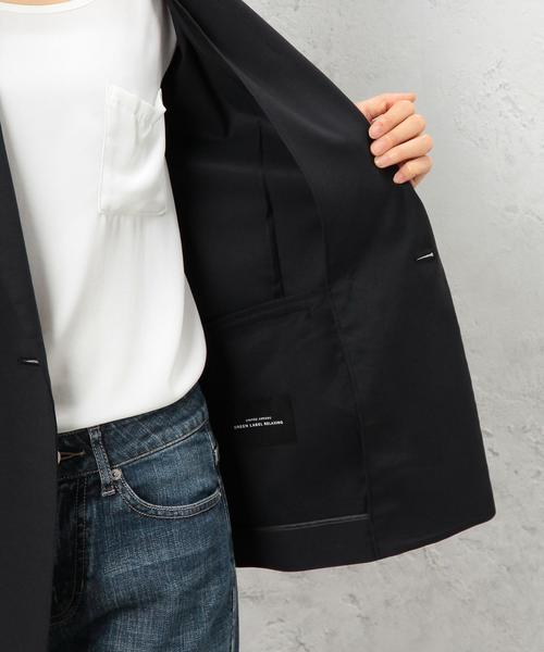 green label relaxing（グリーンレーベルリラクシング）の「RF CU/C/P KRS W/LONG ジャケット◆（テーラードジャケット・レディース・ライトグレー/ネイビー・38/40）」の5枚目の写真