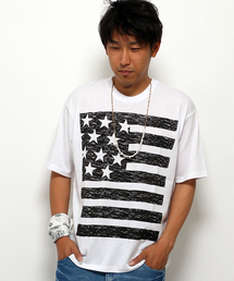 VENCEEXCHANGE | ビッグ星条旗プリントTシャツ (Tシャツ/カットソー)
