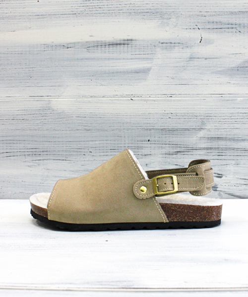 mysty woman（ミスティウーマン）の「中敷シープファーサンダル（サンダル・レディース・ブラック/ベージュ・MEDIUM/LARGE）」の7枚目の写真