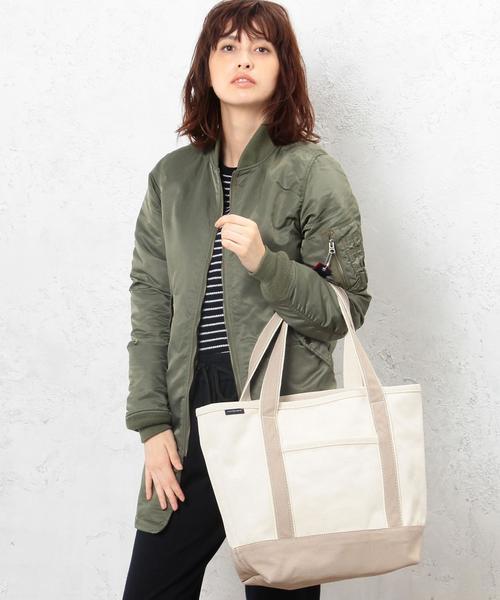 LANDS’END ヴィンテージトート 生成りグリーン Lサイズ程度 USA LANDS'END ランズエンド オープントップ キャンバス トート