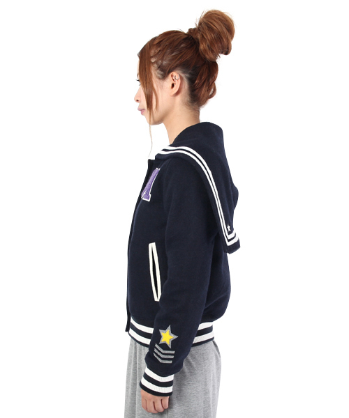 MILKFED.（ミルクフェド）の「SAILOR STADIUM JUMPER（その他アウター・レディース・ネイビー/レッド・X-SMALL/SMALL）」の4枚目の写真