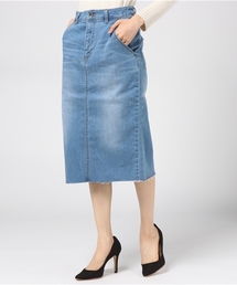 LBC | ＊裾フリンジデニムスカート                 (デニムスカート)