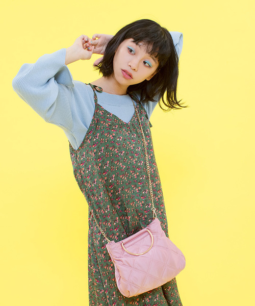 WEGO（ウィゴー）の「WEGO/キルティングリングショルダーバッグ（ショルダーバッグ・レディース・ベージュ/ピンク/ブラック・FREE）」の19枚目の写真