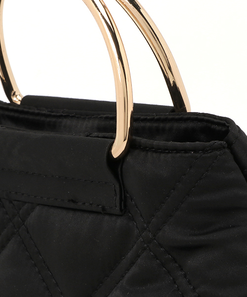 WEGO（ウィゴー）の「WEGO/キルティングリングショルダーバッグ（ショルダーバッグ・レディース・ベージュ/ピンク/ブラック・FREE）」の5枚目の写真