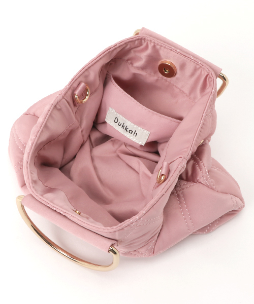 WEGO（ウィゴー）の「WEGO/キルティングリングショルダーバッグ（ショルダーバッグ・レディース・ベージュ/ピンク/ブラック・FREE）」の14枚目の写真