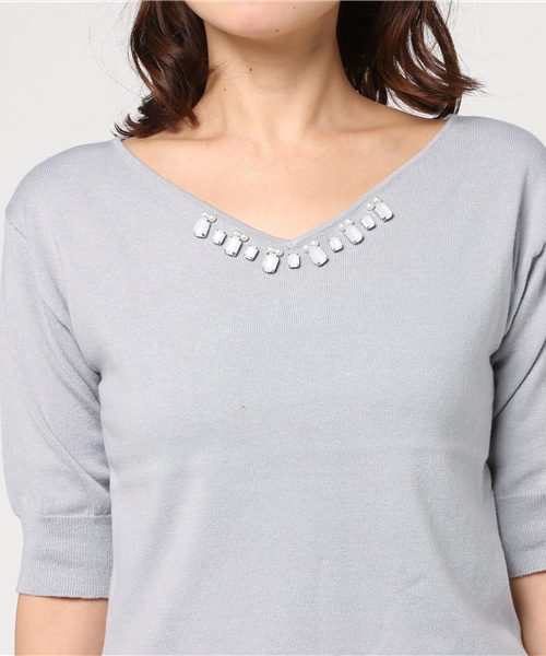 JILL by JILL STUART（ジルバイジルスチュアート）の「LACE KNIT UP（ワンピース・レディース・グレー/ピンク・FREE）」の12枚目の写真