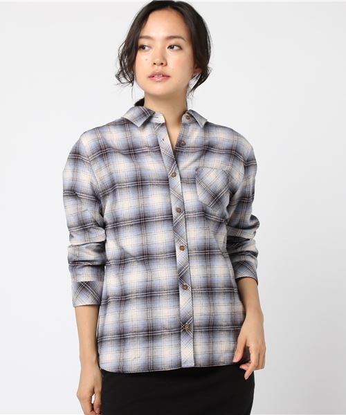 Honeys（ハニーズ）の「【コットンビエラ】チェックシャツ（シャツ/ブラウス・レディース・レッド系その他/ベージュ系その他/ブルー系その他/ブルー系その他2/ホワイト系その他/ブルー系その他3/イエロー系その他/ブルー系その他4・L/LL/M）」の2枚目の写真