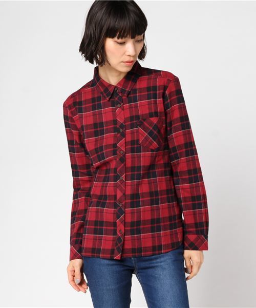 Honeys（ハニーズ）の「【コットンビエラ】チェックシャツ（シャツ/ブラウス・レディース・レッド系その他/ベージュ系その他/ブルー系その他/ブルー系その他2/ホワイト系その他/ブルー系その他3/イエロー系その他/ブルー系その他4・L/LL/M）」の8枚目の写真