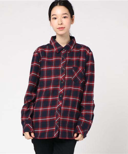 Honeys（ハニーズ）の「【コットンビエラ】チェックシャツ（シャツ/ブラウス・レディース・レッド系その他/ベージュ系その他/ブルー系その他/ブルー系その他2/ホワイト系その他/ブルー系その他3/イエロー系その他/ブルー系その他4・L/LL/M）」の4枚目の写真