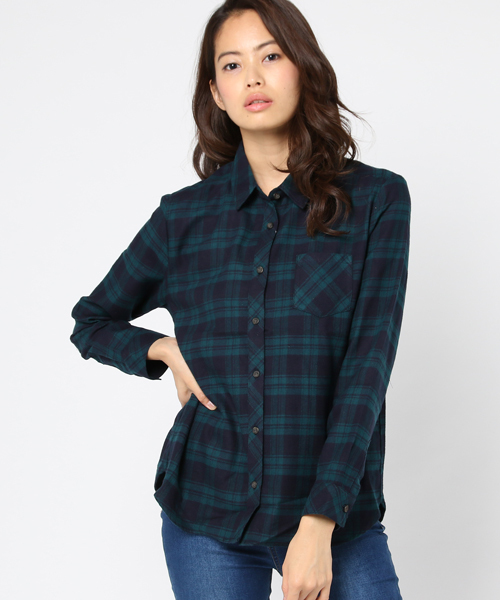 Honeys（ハニーズ）の「【コットンビエラ】チェックシャツ（シャツ/ブラウス・レディース・レッド系その他/ベージュ系その他/ブルー系その他/ブルー系その他2/ホワイト系その他/ブルー系その他3/イエロー系その他/ブルー系その他4・L/LL/M）」の5枚目の写真