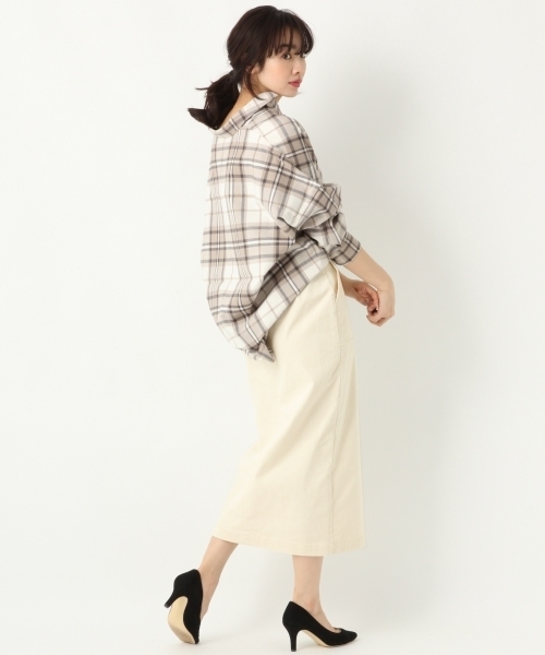 A part by（アパートバイ）の「CマドラスチェックシャツLS 778597（シャツ/ブラウス・レディース・グレー系その他/ブラウン系その他/ベージュ系その他・FREE）」の4枚目の写真