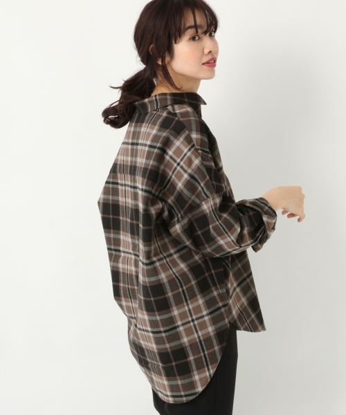 A part by（アパートバイ）の「CマドラスチェックシャツLS 778597（シャツ/ブラウス・レディース・グレー系その他/ブラウン系その他/ベージュ系その他・FREE）」の7枚目の写真
