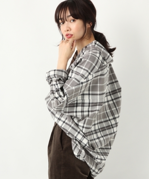 A part by（アパートバイ）の「CマドラスチェックシャツLS 778597（シャツ/ブラウス・レディース・グレー系その他/ブラウン系その他/ベージュ系その他・FREE）」の11枚目の写真