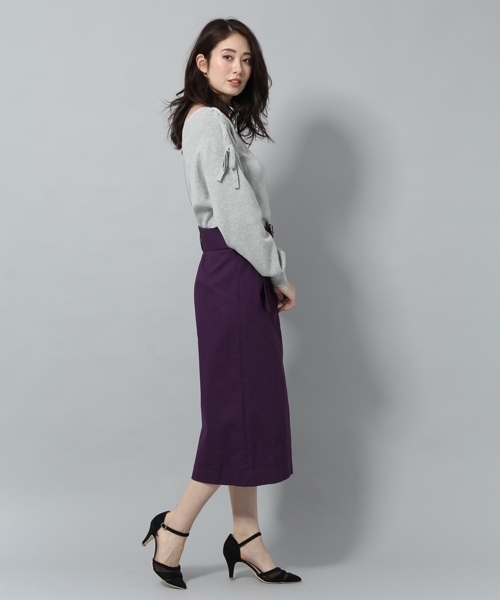 Andemiu（アンデミュウ）の「【WEB限定】ベルトツキタイトスカート786756（スカート・レディース・ベージュ/インディゴブルー/パープル・SMALL/MEDIUM）」の10枚目の写真