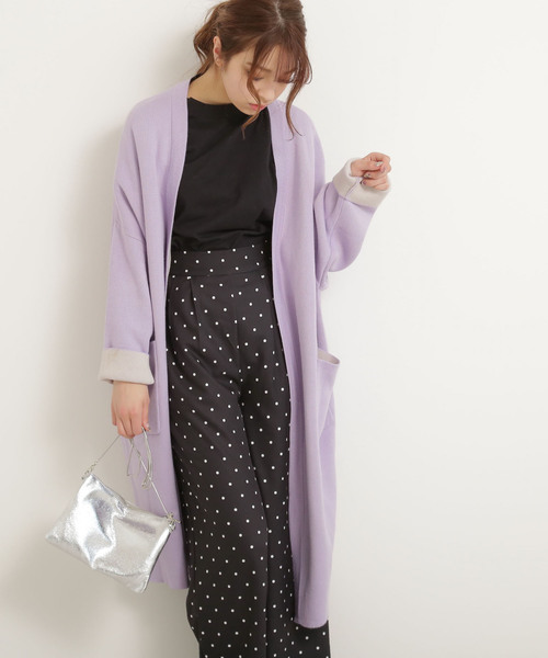 FREE'S MART（フリーズマート）の「ダブルフェイスコクーンニットトッパー（カーディガン/ボレロ・レディース・グレー/ベージュ/パープル・FREE）」の20枚目の写真