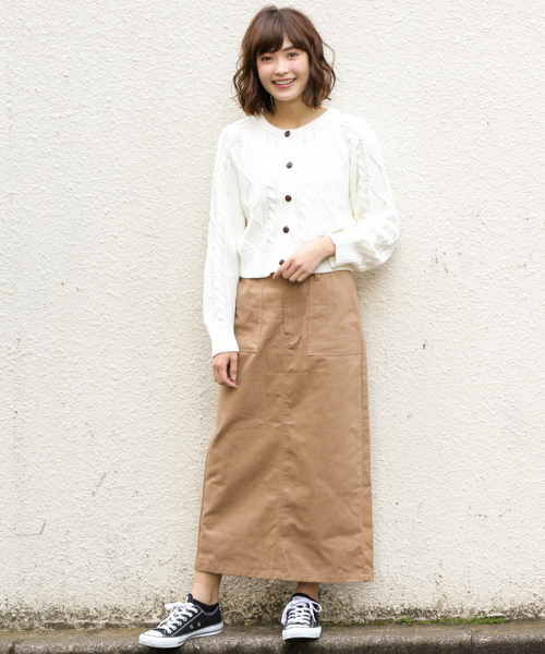 apres jour（アプレジュール）の「チノベイカーナロースカート【ZOZOTOWN限定アイテム】（スカート・レディース・ベージュ/カーキ・フリー）」の5枚目の写真