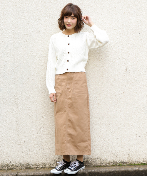 apres jour（アプレジュール）の「チノベイカーナロースカート【ZOZOTOWN限定アイテム】（スカート・レディース・ベージュ/カーキ・フリー）」の6枚目の写真