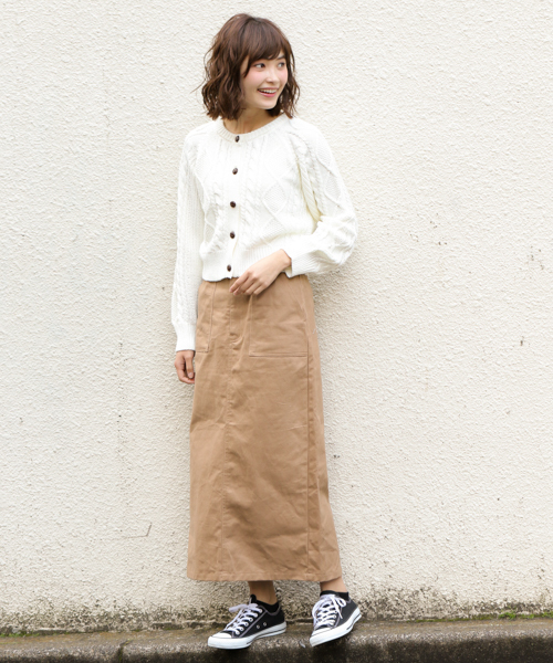 apres jour（アプレジュール）の「チノベイカーナロースカート【ZOZOTOWN限定アイテム】（スカート・レディース・ベージュ/カーキ・フリー）」の7枚目の写真