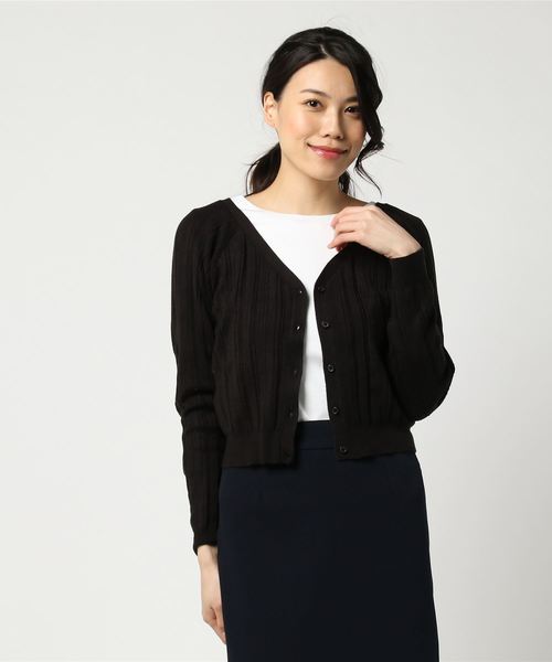 archives（アルシーヴ）の「ワイドリブカーディガン（カーディガン/ボレロ・レディース・オフホワイト/グレー/ブラック/ピンク系その他・MEDIUM）」の3枚目の写真