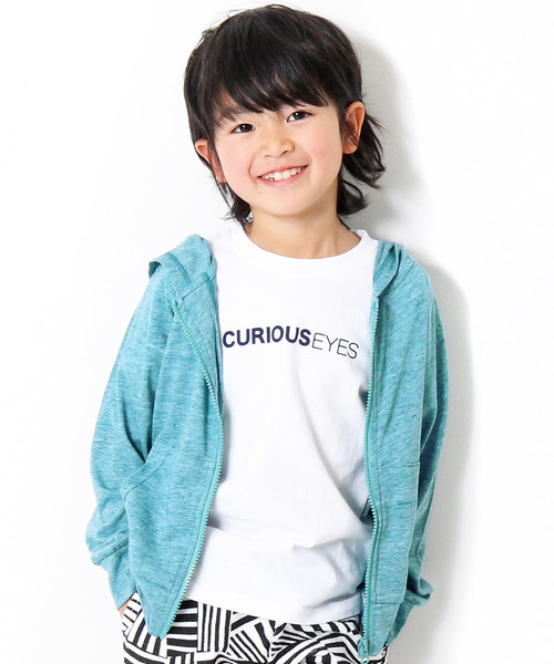 devirock(デビロック)の「UVカット長袖ジップアップパーカー ジップパーカー(パーカー・キッズ・ピンク/オレンジ/イエロー/杢グレー/ブルー/グリーン・110cm/100cm/120cm/130cm/140cm/150cm/160cm)」の3枚目の写真