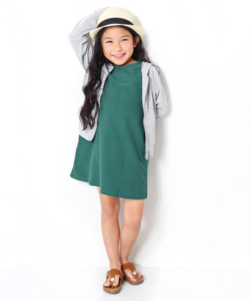 devirock(デビロック)の「UVカット長袖ジップアップパーカー ジップパーカー(パーカー・キッズ・ピンク/オレンジ/イエロー/杢グレー/ブルー/グリーン・110cm/100cm/120cm/130cm/140cm/150cm/160cm)」の11枚目の写真