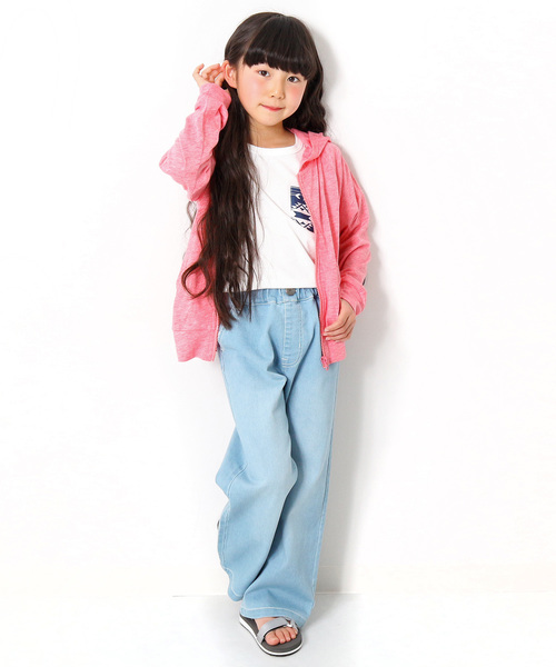 devirock(デビロック)の「UVカット長袖ジップアップパーカー ジップパーカー(パーカー・キッズ・ピンク/オレンジ/イエロー/杢グレー/ブルー/グリーン・110cm/100cm/120cm/130cm/140cm/150cm/160cm)」の19枚目の写真