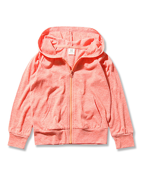 devirock(デビロック)の「UVカット長袖ジップアップパーカー ジップパーカー(パーカー・キッズ・ピンク/オレンジ/イエロー/杢グレー/ブルー/グリーン・110cm/100cm/120cm/130cm/140cm/150cm/160cm)」の8枚目の写真