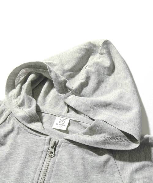 devirock(デビロック)の「UVカット長袖ジップアップパーカー ジップパーカー(パーカー・キッズ・ピンク/オレンジ/イエロー/杢グレー/ブルー/グリーン・110cm/100cm/120cm/130cm/140cm/150cm/160cm)」の10枚目の写真