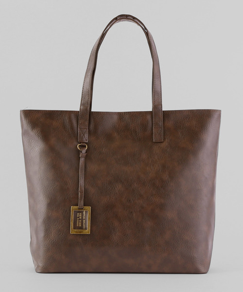 MONO-MART（モノマート）の「PU Leather BIG ToteBag（トートバッグ・メンズ・ブラウン系その他/ダークブラウン/キャメル/ブラック/ブルー系その他/ネイビー/アイボリー/レッド・FREE）」の2枚目の写真