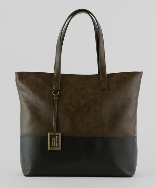 MONO-MART（モノマート）の「PU Leather BIG ToteBag（トートバッグ・メンズ・ブラウン系その他/ダークブラウン/キャメル/ブラック/ブルー系その他/ネイビー/アイボリー/レッド・FREE）」の3枚目の写真