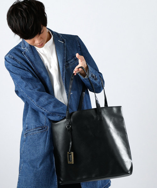 MONO-MART（モノマート）の「PU Leather BIG ToteBag（トートバッグ・メンズ・ブラウン系その他/ダークブラウン/キャメル/ブラック/ブルー系その他/ネイビー/アイボリー/レッド・FREE）」の14枚目の写真